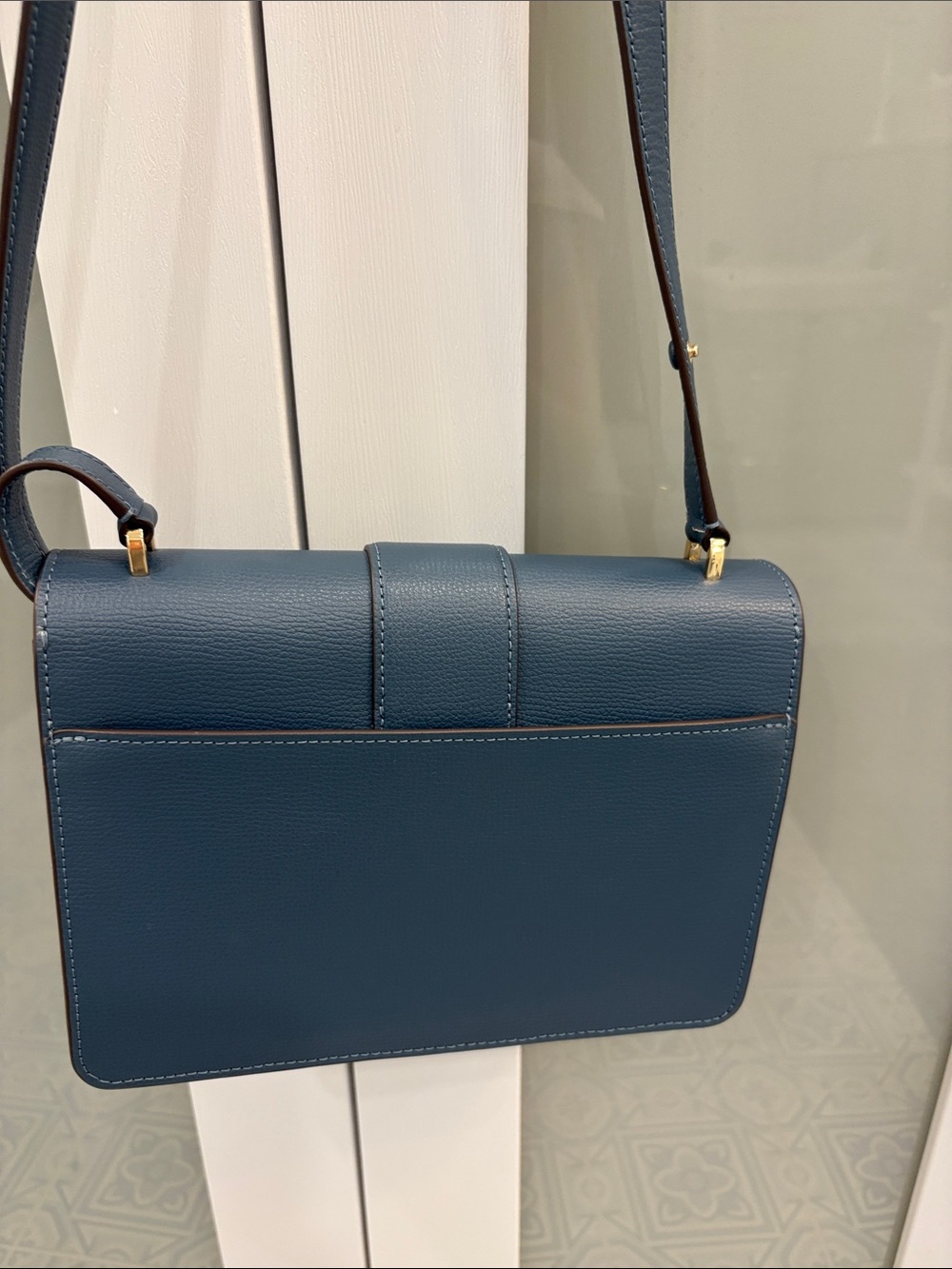 kate spade Blue Leather Satchel with Gold Turn-Lock - Picture 3 of 5